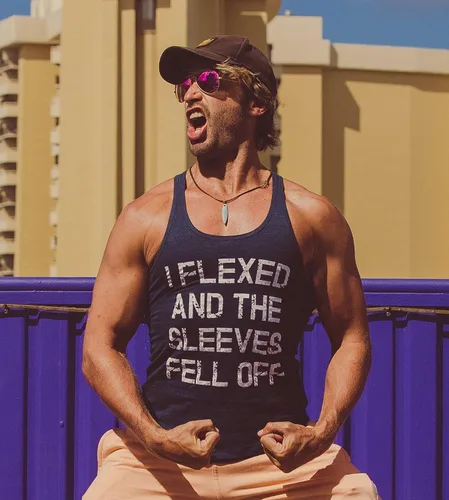 Vista 3 de Camiseta sin mangas para hombre con diseño gracioso de I Flexed and The Sleeves Fell Off, camiseta para entrenamiento en el gimnasio