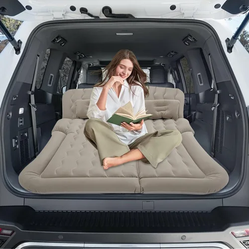 Vista 7 de Colchón inflable para cama de coche, camión, SUV, asiento trasero, camas para dormir con bomba de aire