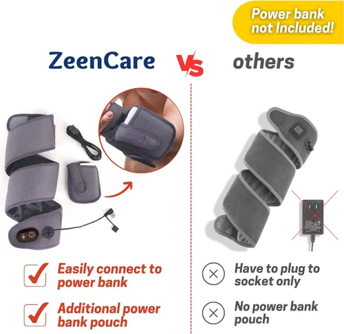 Vista 4 de Almohadilla térmica para codo, envoltura térmica inalámbrica para tendinitis de codo de tenista, codo extralargo con 3 niveles de calor