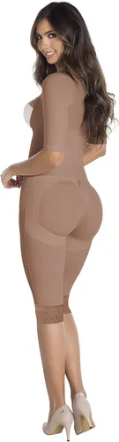 Vista 2 de 4 ganchos de pierna larga colombiana sin braless moldeador post cirugía faja de compresión con mangas Ref 5084