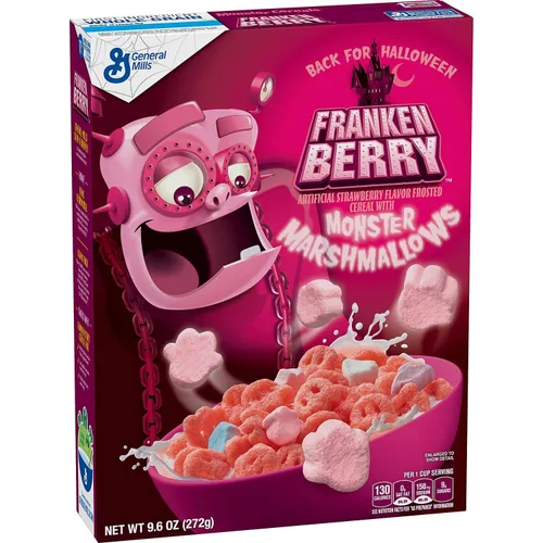 Vista 4 de General Mills - 3 paquetes de cereal Monster con malvaviscos (Boo Berry, Franken Berry, Count Chocula) 29.6 onzas