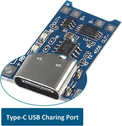 Vista 3 de 20 unids TP4056 Tipo-C USB 5V 1A 18650 Módulo de cargador de batería de litio Junta de carga de iones de litio TC4056A con función de protección dual