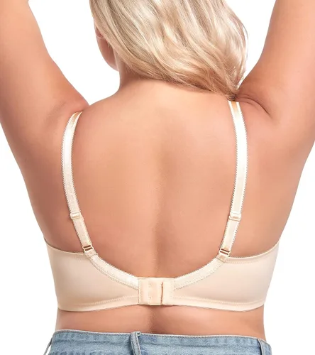 Vista 2 de DotVol Brasier de cobertura completa sin acolchado para mujer, con encaje floral, con aros, talla grande, para uso diario