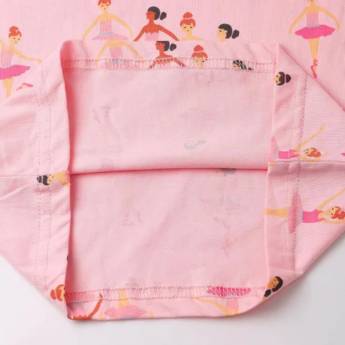 Vista 6 de Popshion Pijamas de sirena para niñas pequeñas, juego de 2 piezas, ropa de dormir 100% algodón, ropa para niños, pijamas estilo mariquita