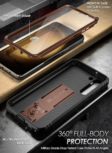 Vista 2 de Poetic Revolution Series - Funda para Samsung Galaxy S23 5G de 6.2 pulgadas (2023), protector de pantalla integrado que funciona con identificación
