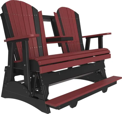 Vista 3 de LuxCraft Adirondack Balcony Glider - 5 pies con consola desplegable (Aruba en negro)