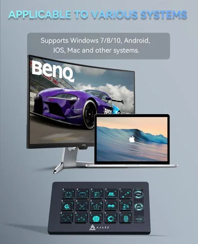 Vista 8 de AKP153 Controlador de estudio, Stream Deck, 15 teclas macro, acciones de activación en aplicaciones y software como OBS, Twitch, YouTube, consola