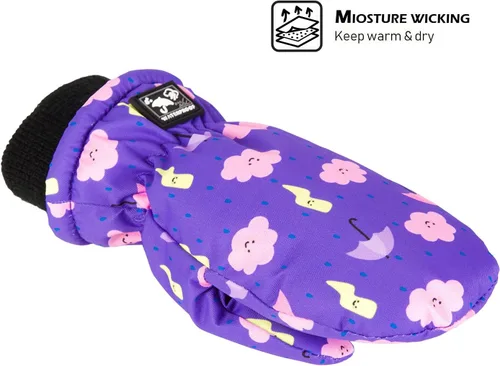 Vista 3 de HIGHCAMP Toddler First Pair of Winter Snow Mittens Waterproof Rookie Ski Snowboard Gloves for Small Kids Baby Boy Girl