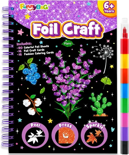 Vista 16 de FUNNYB&G Arte en papel de aluminio para niños - Manualidades de Navidad, regalos de fiesta, rellenos de calcetines para niños, suministros de arte