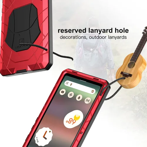 Vista 4 de Feitenn Funda de metal para Pixel 6A 5G, funda protectora resistente para Pixel 6A, funda protectora de silicona dura de silicona resistente a