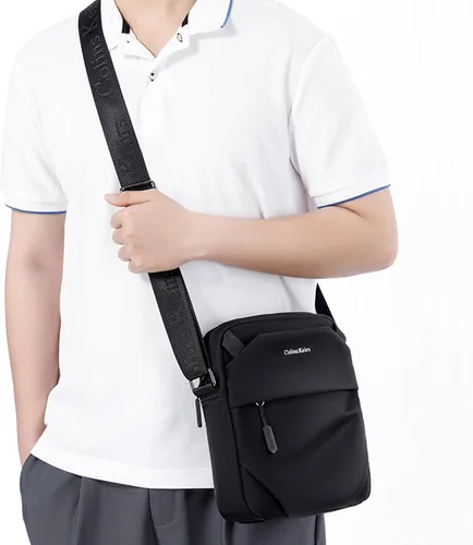 Vista 2 de Colins Keirs Bolso bandolera para hombre, bolso bandolera de viaje con cremallera y correa de hombro ajustable. Bolsa de mensajero pequeña