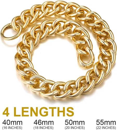 Vista 4 de GOLDCHIC JEWELRY Gargantilla gruesa de oro para mujer, 0.197in0.472in0.906in, collar de cadena de hip hop, collar de cadena de clip grueso de 16 18