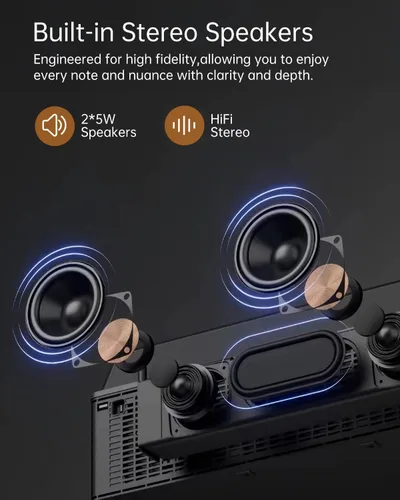 Vista 3 de MYKESONIC - Reproductor de discos automático, tocadiscos de vinilo Bluetooth con transmisión por correa, cartucho magnético AT-3600L, Bluetooth
