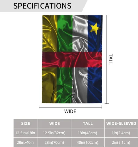 Vista 7 de Silk Style Flag Of The Central African Republic Garden Flag 12.5"x18" Inch Double Sided Garden Flags Home Lawn Outdoor Decor Flags Party Banner