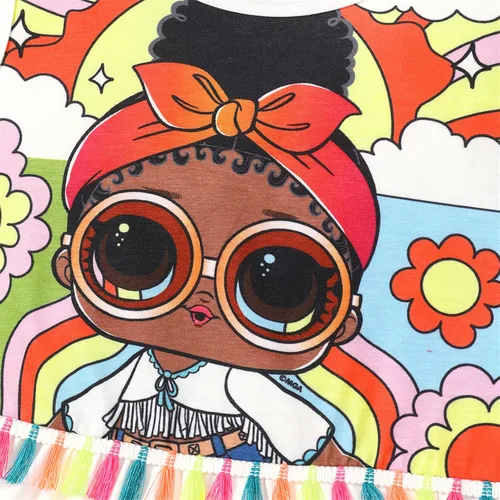 Vista 3 de L.O.L. Surprise! Girls Clothes Set Doll Print Sleeveless Tank Top and Shorts Kids Girl Clothes