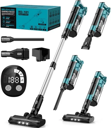 Vista 10 de Aspiradora inalámbrica de 350 W para batería Dewalt, aspiradora ligera sin escobillas de 35 kPa con succión de 3 modos, aspiradora de palo 6 en 1