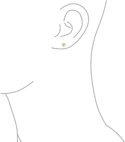 Vista 3 de Tiny Mini BFF Animal Lover Pet Cat Puppy Paw Print Stud Earrings Cartilage Ear Lobe For Women Teen Real 10K-14K Yellow Gold Screw back
