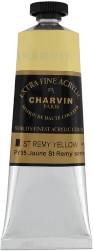 Vista 5 de Charvin Pintura acrílica profesional extrafina – verde absenta, tubo de 2.1 fl oz, pigmentos de triple fresado, resistente a la luz, pinturas