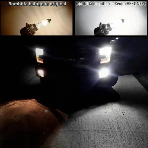 Vista 3 de Foco halógeno H1 para faros delanteros/Luces antiniebla 12V 55W Blanco 5000K 64150 12258 Focos para faros delanteros Super brillantes