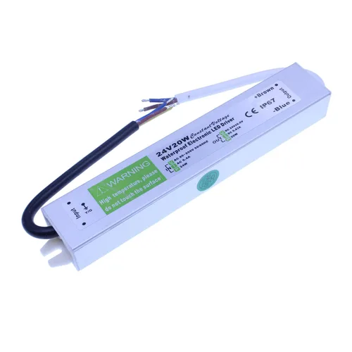 Vista 2 de 2 piezas de CA a CC 12 V 1.67 A 20 W impermeable IP67 larga aleación de aluminio de bajo voltaje LED tira de luces de conmutación convertidor
