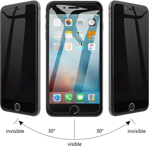 Vista 3 de JETech Protector de pantalla de privacidad para iPhone SE 3/2 (Edición 2022/2020), iPhone 8 y iPhone 7, Película de vidrio templado anti espía, 2