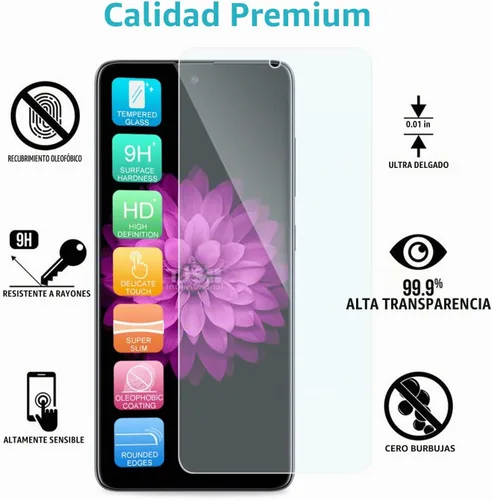 Vista 8 de TJS Para Samsung Galaxy A71 5G Case Protector de pantalla de vidrio Azul