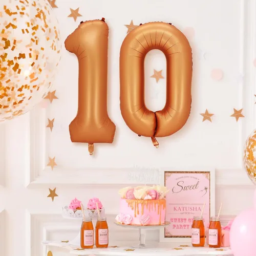 Vista 2 de Globos de aluminio naranja número 0, 40 pulgadas