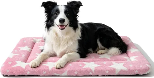 Vista 49 de Tapete de cama para perro, almohadilla reversible para jaula de perro con alfombrilla lavable y espuma suave, cama plana para mascotas para perros