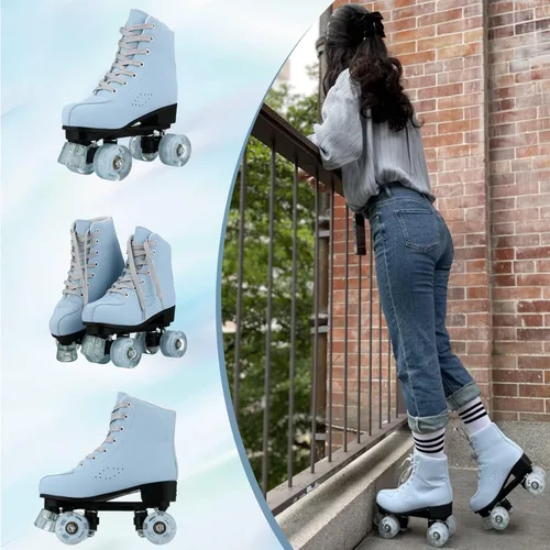 Vista 6 de jessie Patines de ruedas para mujer, patines esmerilados, ajustables, holográficos, para mujeres, patines de velocidad para mujeres, patines