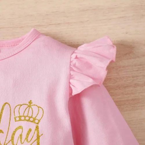Vista 5 de Toddler Kids Baby Girls Birthday Princess Outfits Long Sleeve Shirt Polka Dots Tulle Tutu Dress Skirt Set 2Pcs