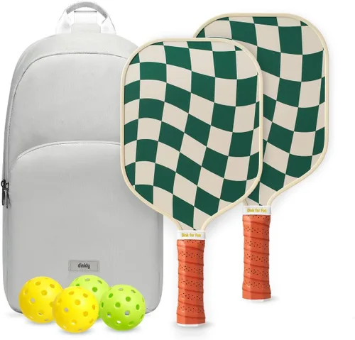 Vista 13 de Juego de 2/4 palas de pickleball - Raqueta de pickleball de grafito/fibra de vidrio aprobada por USAPA, 2 raquetas de pickleball, 4 pelotas y 1