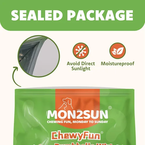 Vista 7 de MON2SUN Golosinas para perros, mini masticables de cuero crudo de 9 onzas, mancuernas de pollo con arroz para perros pequeños y razas de juguete