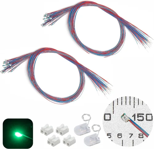 Vista 27 de 50 piezas de LED micro precableados con soldadura previa, LEDs SMD 0805 con accesorios de montaje para construcción de modelos para principiantes