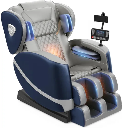 Vista 10 de FURNIMAT Silla de masaje de cuerpo completo, silla de masaje de gravedad cero con 10 rodillos fijos, bolsas de aire, calefacción, masaje de pies
