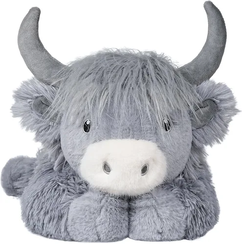 Vista 8 de Animales de peluche ponderados de 4 libras, lindos animales de peluche de vaca de las Tierras Altas ponderados - Juguetes de peluche de vaca