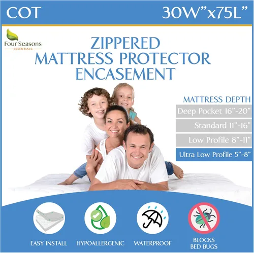 Vista 18 de Protector de colchón para sofá cama tamaño individual, 39 pulgadas de ancho x 72 pulgadas de largo x 5 pulgadas de profundidad, funda impermeable