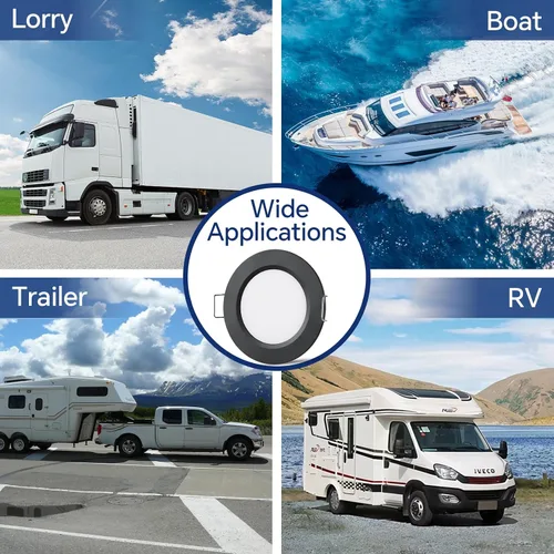 Vista 7 de Paquete de 8 luces LED de 12 voltios en forma de disco para RV, montaje empotrado en el techo, luz de techo de 7 cm, luz de techo de 12 V