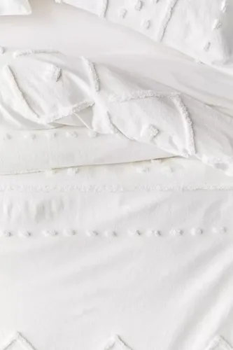 Vista 4 de INDACORIFY Juego de funda de edredón copetuda, funda de edredón de microfibra ligera, ropa de cama blanca de 3 piezas preencogida