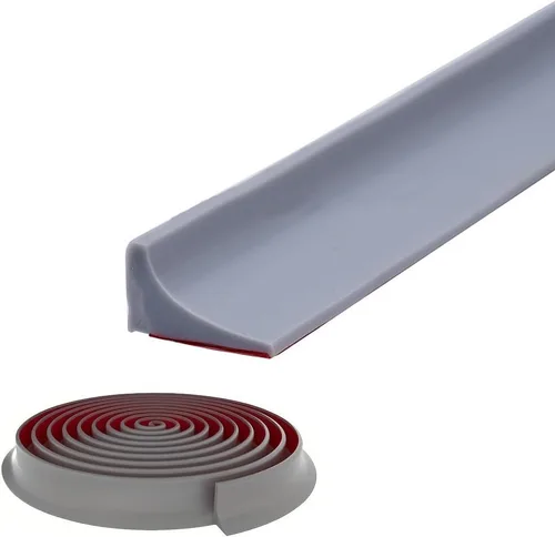 Vista 8 de Presa de agua para umbral de ducha, barrera impermeable de silicona autoadhesiva para baño y cocina, ducha, protección para separación seca y Negro