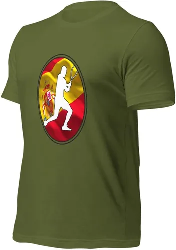 Vista 23 de Carlos Alcaraz Camiseta de manga corta unisex de algodón con diseño de bandera de España