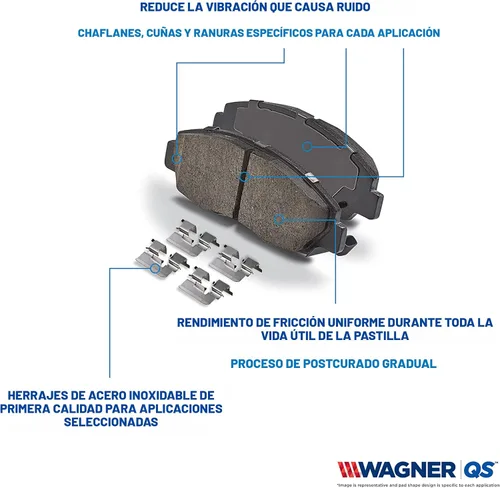 Vista 6 de Wagner QuickStop Set de pastillas de disco de cerámica con herrajes para la instalación, frontal ZD1539