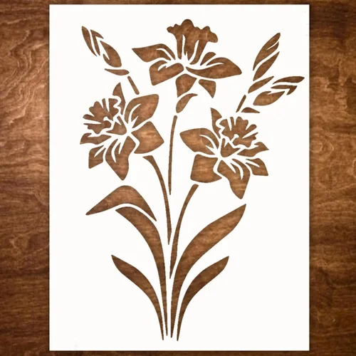 Vista 15 de Plantilla de girasol bohemia de 10 x 10 pulgadas para pintar en madera, lienzo, manualidades, tela y muebles, plantillas de flores para manualidades