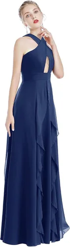 Vista 2 de Vestido largo transformador para mujer, vestido de graduación, convertible, con tirantes delgados, para boda, cóctel, vestido largo