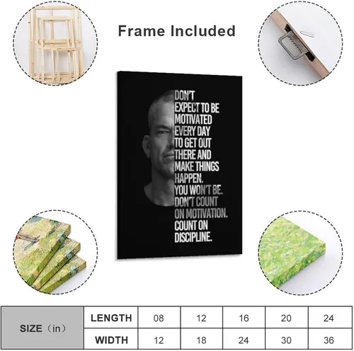 Vista 2 de MOJDI Jocko Willink - Póster de positividad con citas famosas, lienzo para decoración de habitación, estética y decoración, póster de arte de pared