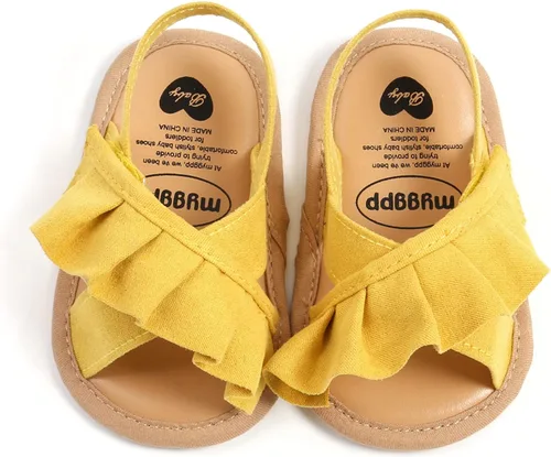 Vista 5 de RVROVIC Sandalias de primera calidad para bebés, niños y niñas, suela de goma antideslizante suave, zapatos de verano al aire libre para niños