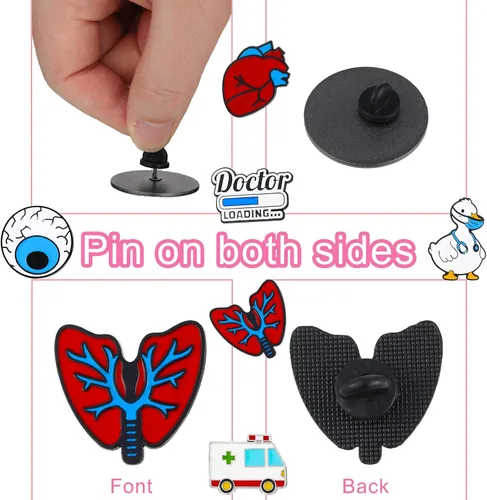 Vista 4 de 16 alfileres médicos para enfermera, estudiante, para enfermera, temporada, alfileres esmaltados para joyería, ropa, mochilas, chaquetas, accesorios
