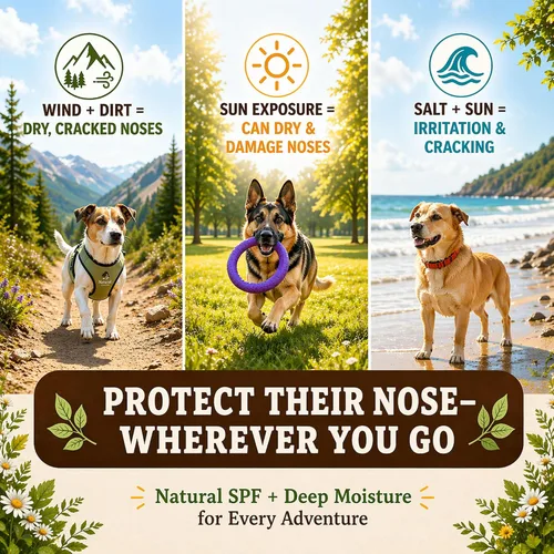Vista 5 de Natural Dog Company Snout Soother Balm Tin 1 oz – Bálsamo para nariz de perro completamente natural para narices secas y agrietadas – Bálsamo