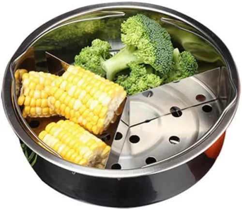 Vista 5 de Stainless Steel Steamer Basket Rack Set, 3 Piece 21cm Divider