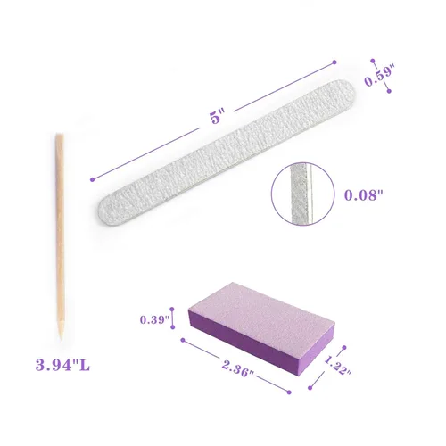 Vista 5 de Paquete de bloques amortiguadores de brillo de uñas y kit de manicura desechable profesional