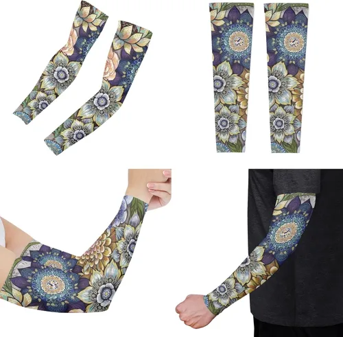Vista 7 de Youngerbaby Funda deportiva con estampado de leopardo para brazos protección solar cubierta de tatuaje